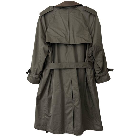 Vintage Perusal double Breasted Trench Coat zip Out wool Liner outdoor prep 44S - Picture 7 of 14